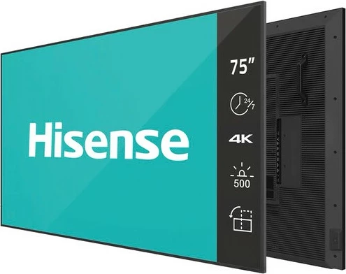 Ekran i madh Hisense 75 inç 4K UHD, IPS, Digital Signage, 24/7