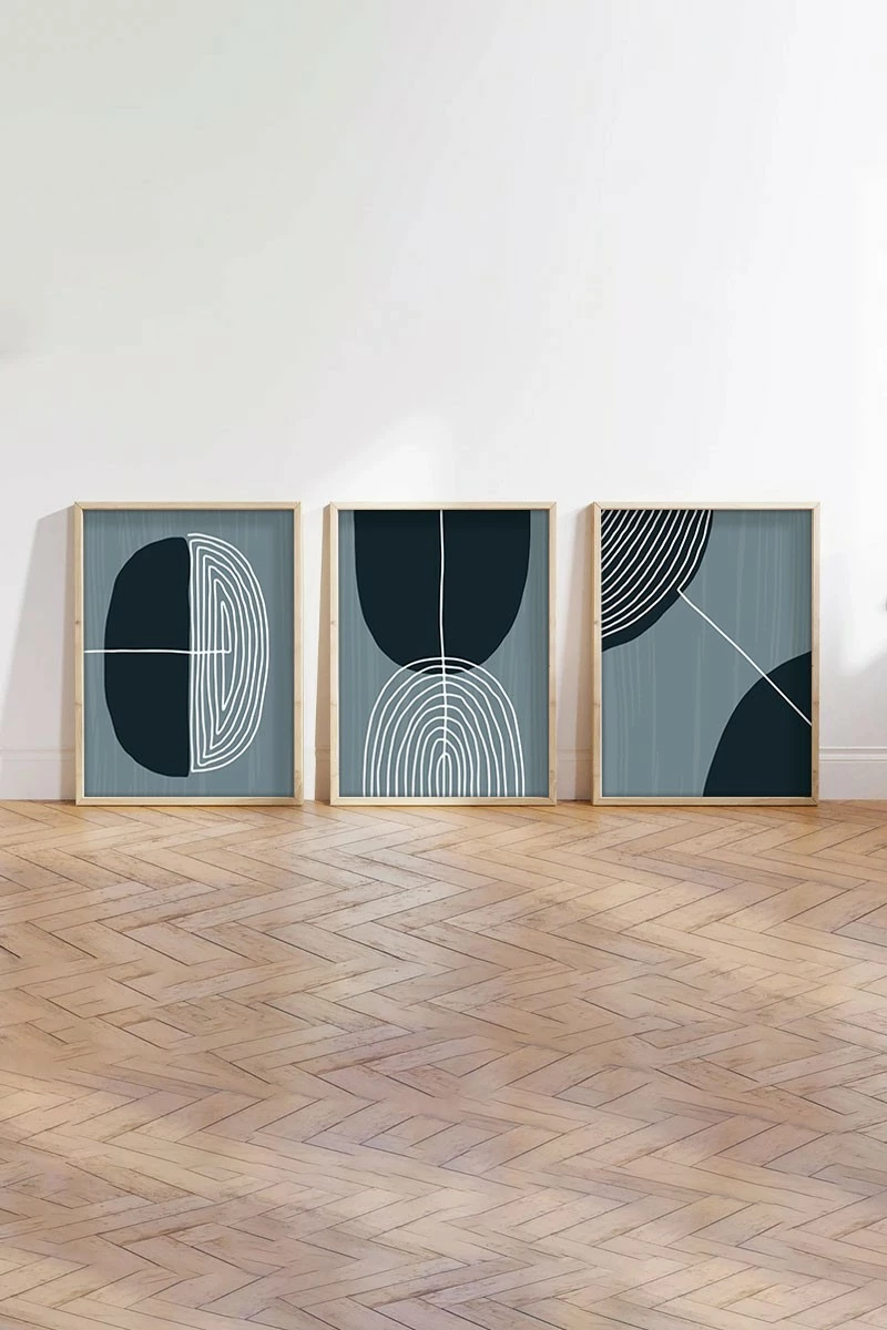 Pikturë dekorative me kornizë, MDF, 3 copë, Wallity, Huhu214, 30x40cm