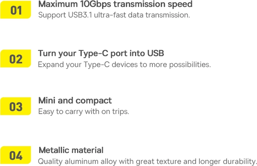 Adapter USB Type-C në USB-A 3.2 Gen 1 Baseus Ingenuity Series, Blu
