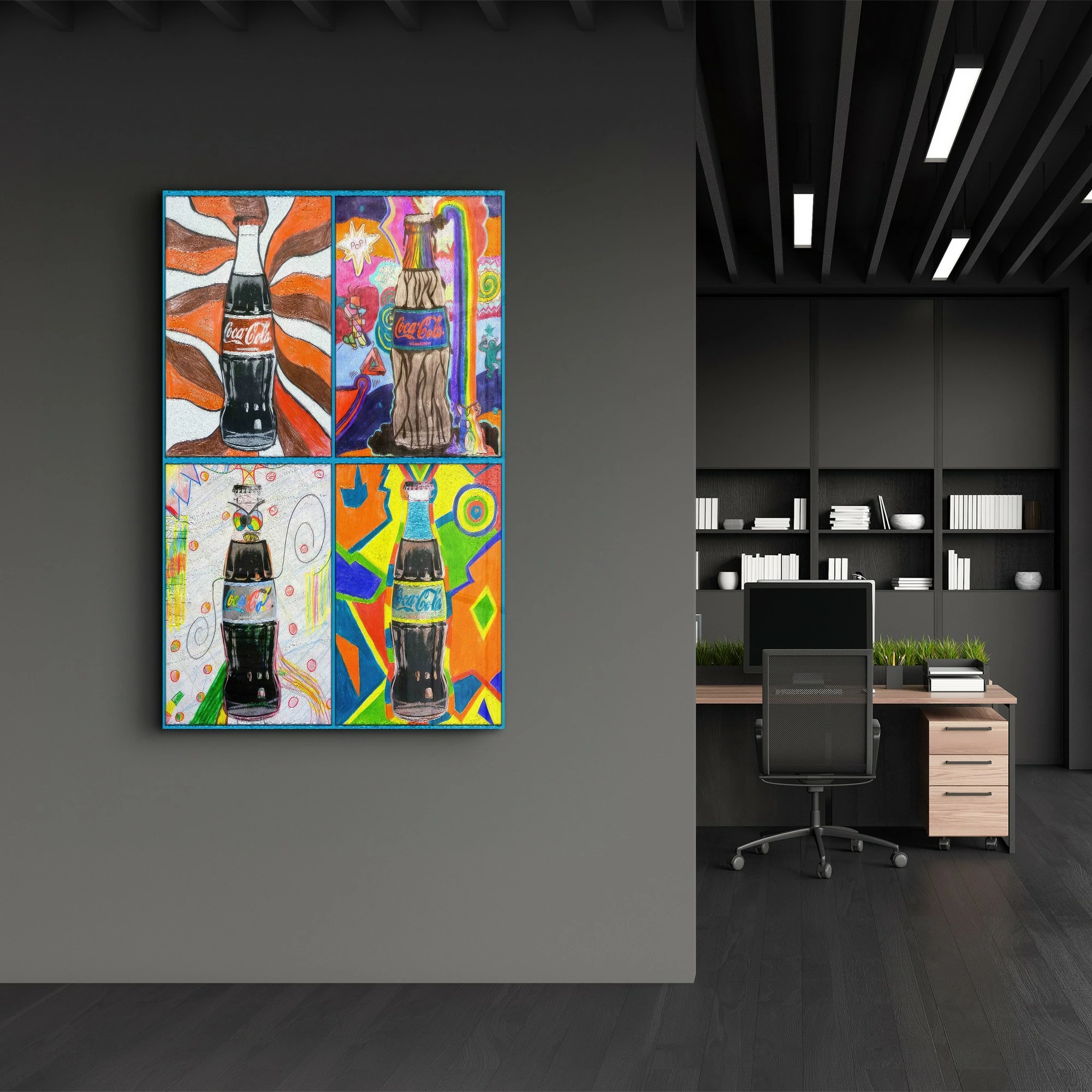 Pikturë dekorative prej xhami të temperuar, shumëngjyrëshe, SPR-1132, 46x72cm