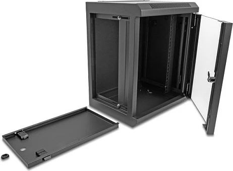 Kabinet rrjeti DeLOCK 10" 8U me derë xhami, 45 kg, i zi