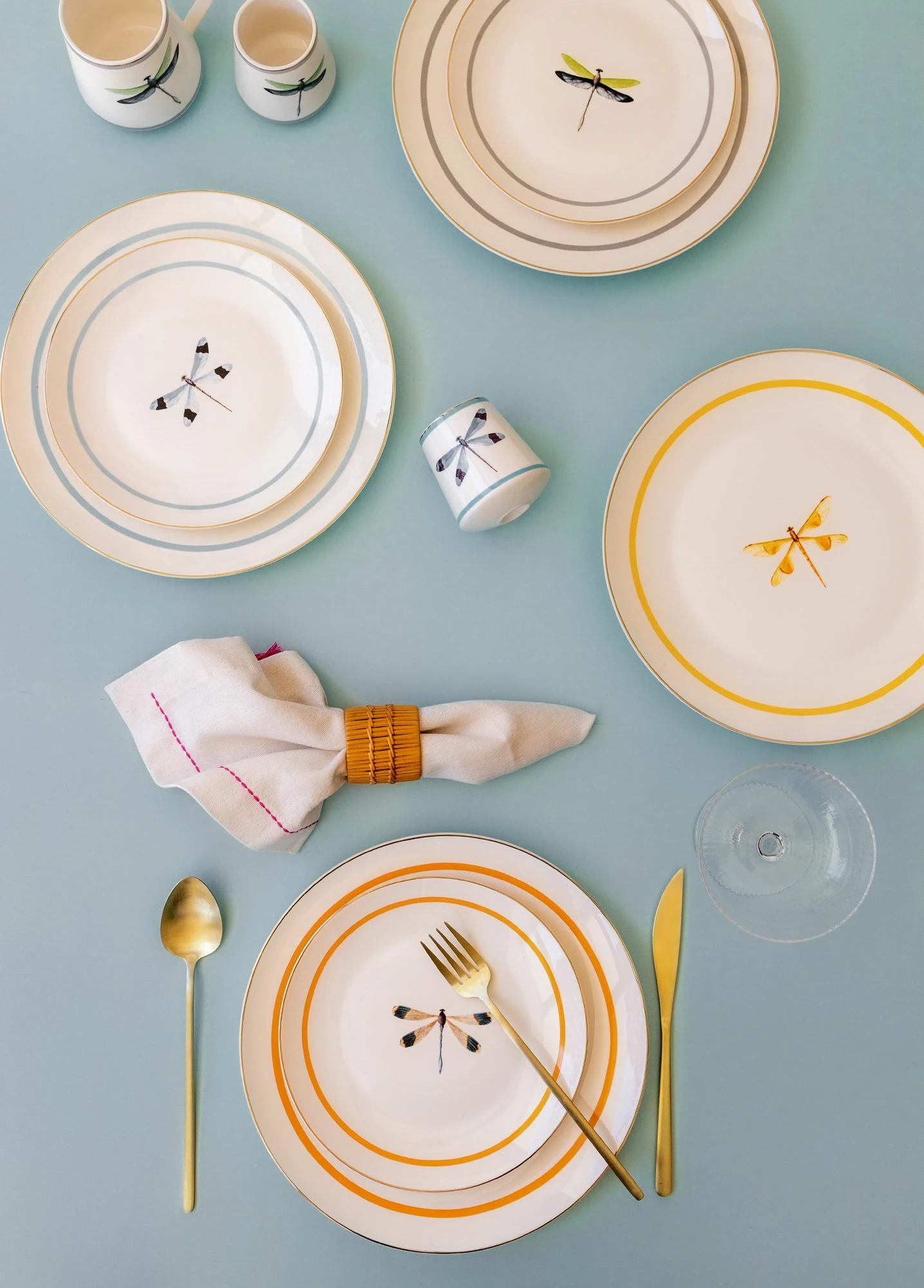 Set pjatash për ëmbëlsira, shumëngjyrëshe, Hermia, DNR0059, 6 copë