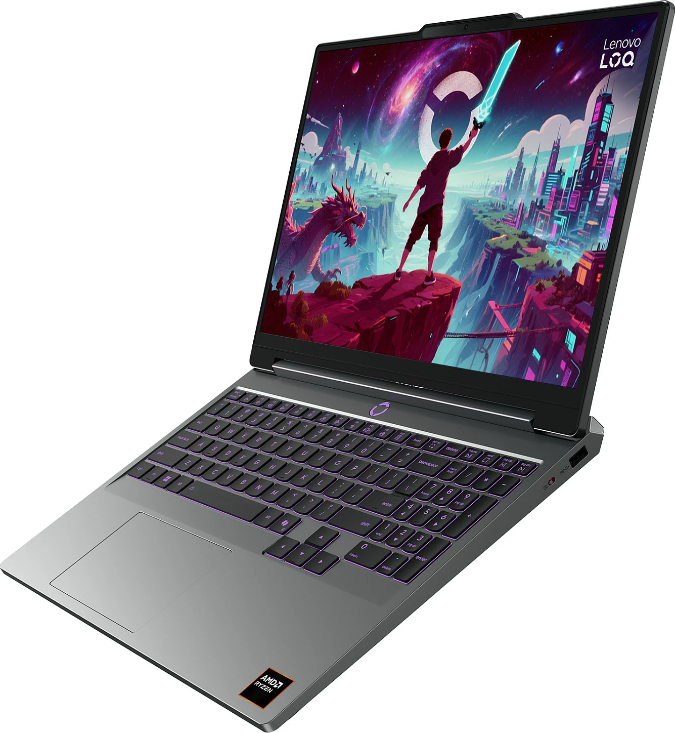 Laptop Lenovo LOQ 15AHP11, Ryzen 7, 16GB RAM, 512GB SSD, GeForce RTX 5060, Windows 11 Home, gri