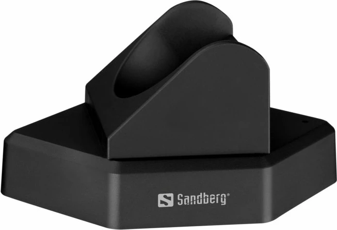 Kufje wireless Sandberg Wireless Office Headset Pro+ 126-18, Bluetooth 5.2, over-ear me mikrofon, stacion karikimi, të zeza, set 3 copë