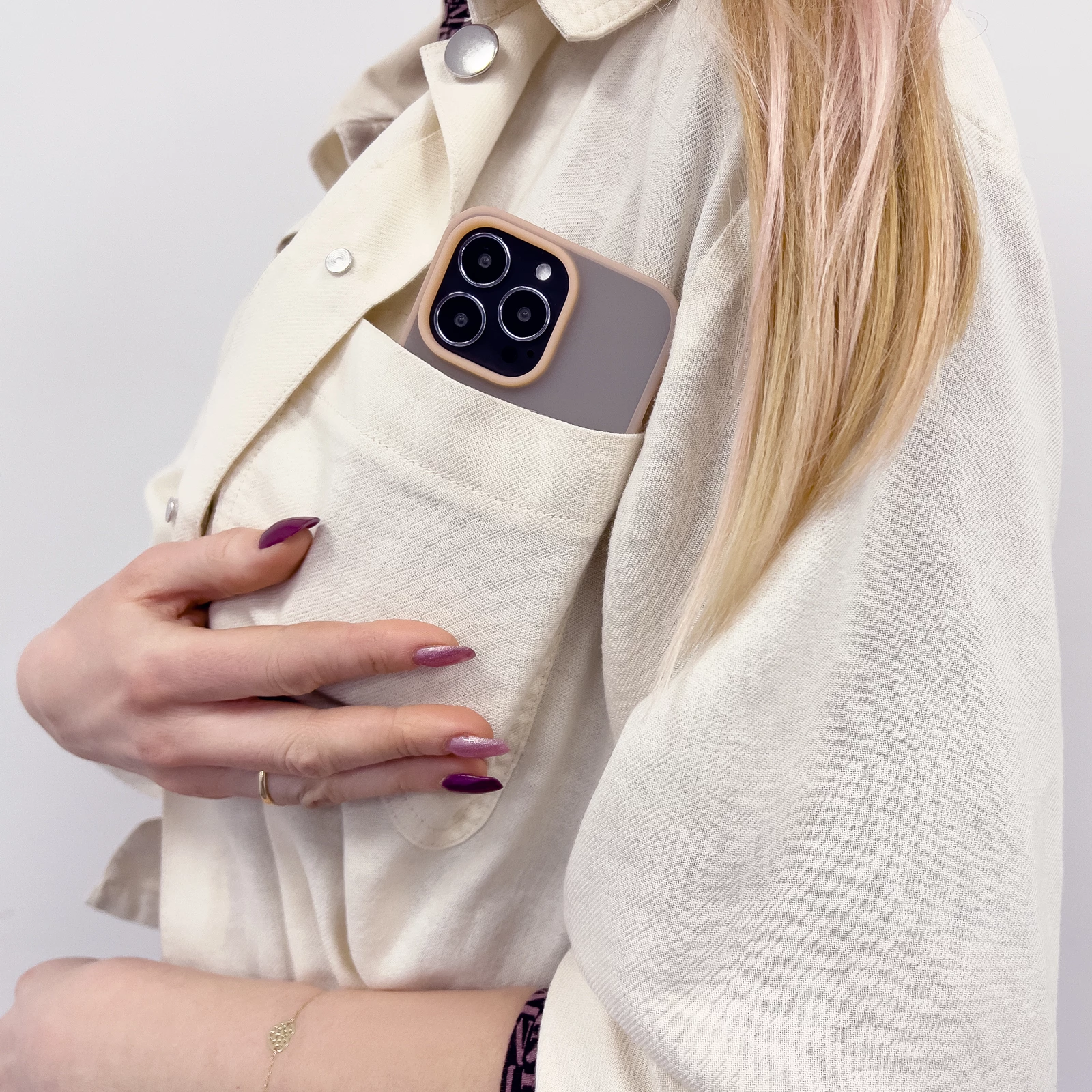 Mbështjellës Kingxbar Plain Series për iPhone 13 Pro, silikon, vjollcë