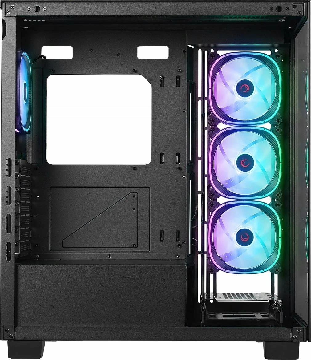 Kasë Rampage Hydra V1 Midi Tower ARGB 4x ventilator, USB-C, e zezë