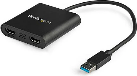 Adapter StarTech USB32HD2, USB 3.0 në 2x HDMI, 4K/30Hz, i zi