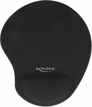 Mauspad DeLOCK ergonomik me gel dhe mbështetje kyçi, 230×202 mm, i zi