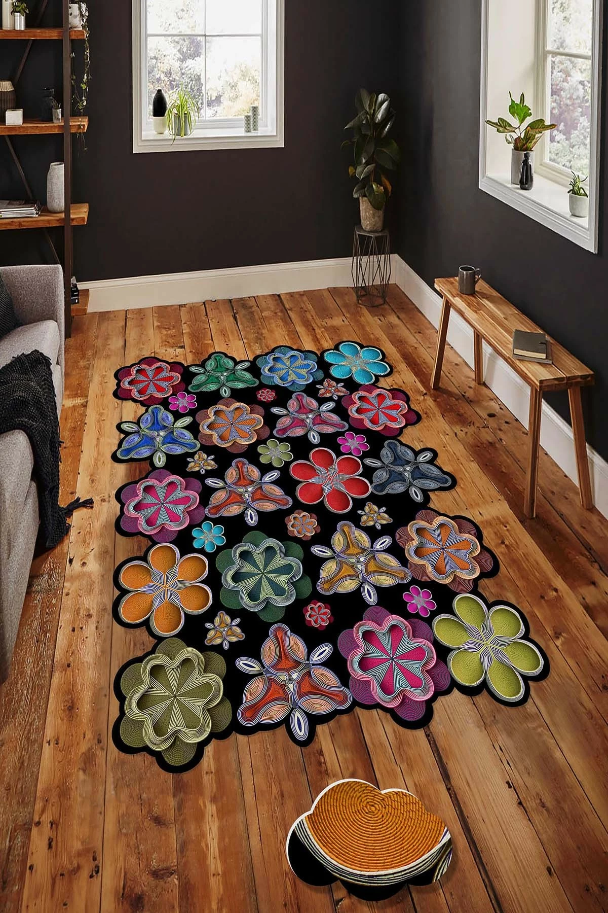 Qilim me lule shumëngjyrëshe, 60x100cm, Conceptum Hypnose, Hmnt964