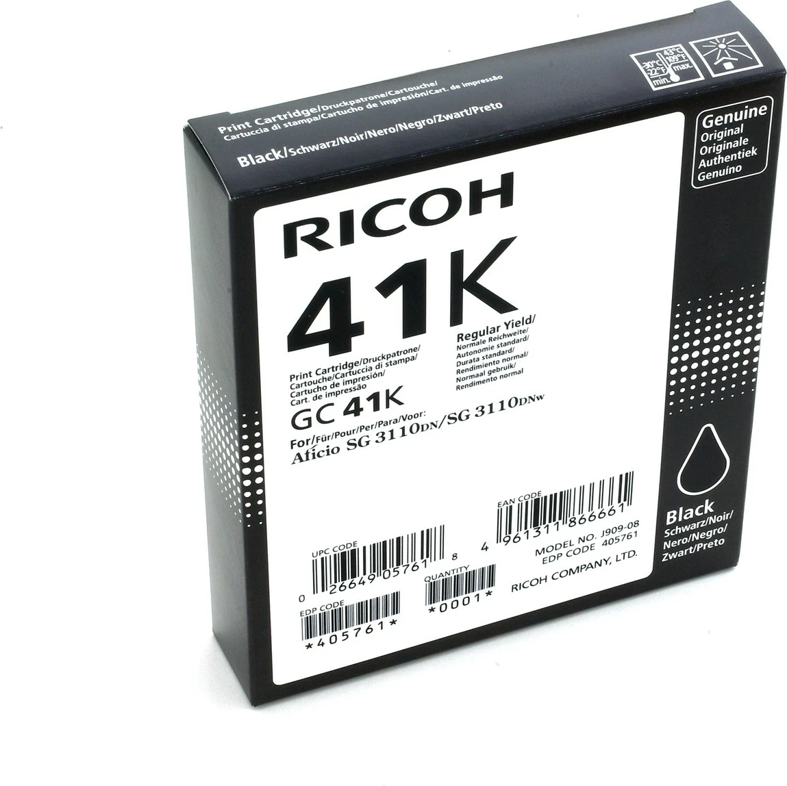 Toner Ricoh GC41K, i zi, për Aficio SG 3110DN/SG 3110Nw
