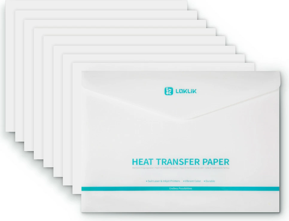 Letër transferi LOKLiK Heat Transfer Paper, për tekstile të çelëta, 8 copë