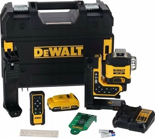 Laser linear Dewalt DCLE34035D1 18V 3x360° dritë e gjelbër, set 1x2.0Ah