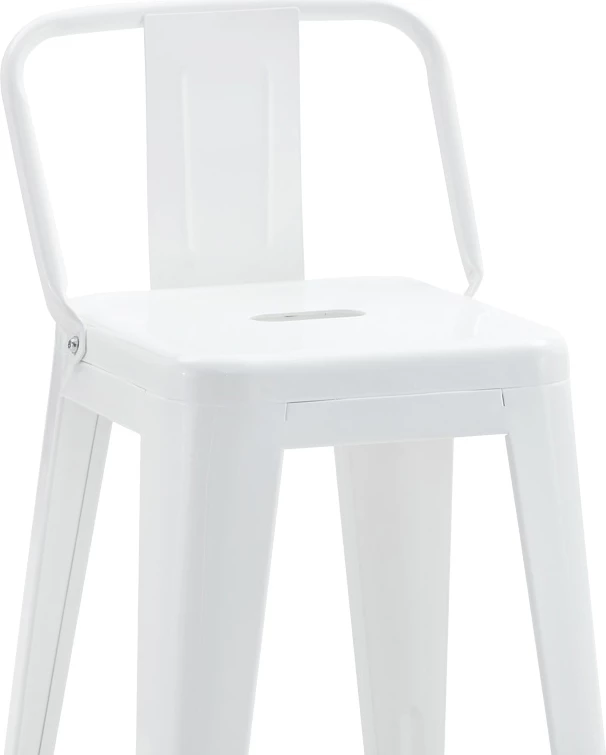 Karrige për bar mesatare me shpinë Utopia metalike ngjyrë bardhë 42x42x86cm