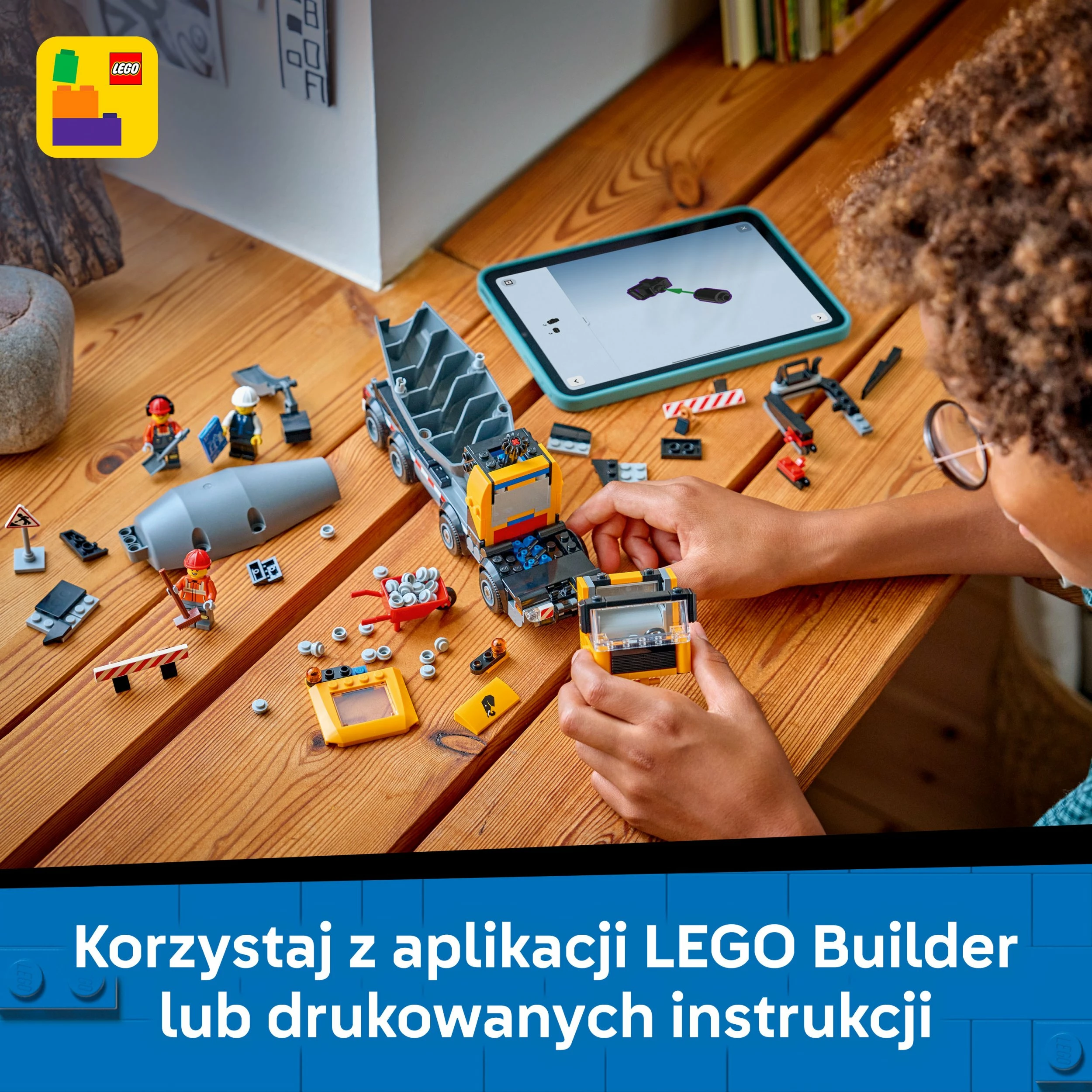 Set lodër ndërtimi LEGO City Cement Mixer 60478, 371 pjesë, për 7+ vjet, verdhë/gri