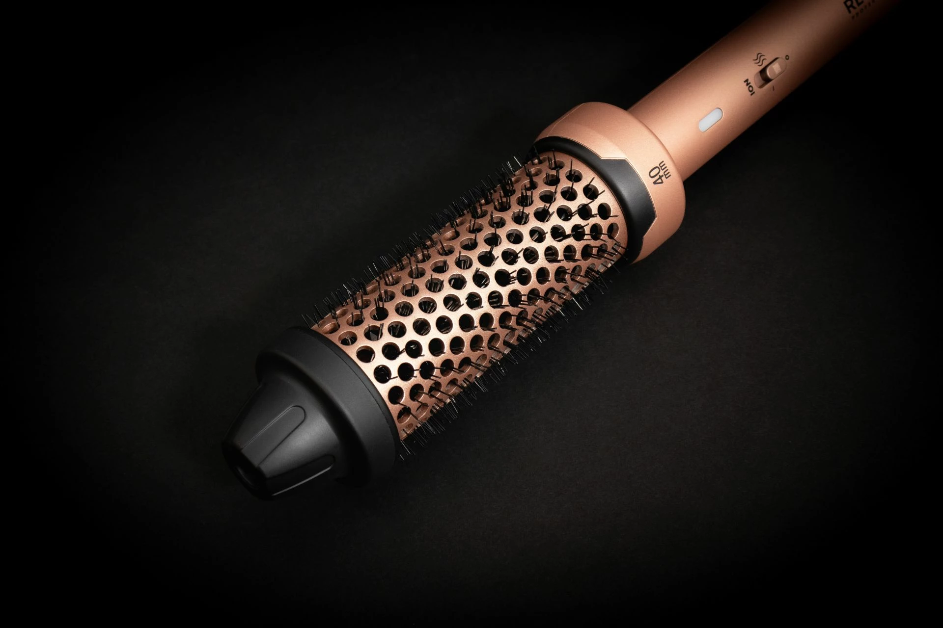 Brushë ngrohëse për stilim flokësh Revamp BR-1400AGD 40 mm ceramic 180°C ionic, rozë ari