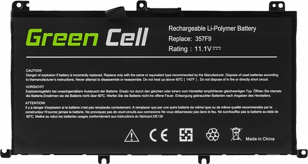 Bateri laptopi Green Cell 357F9 për Dell Inspiron 15 5576/7567, 4200mAh 11.1V, e zezë