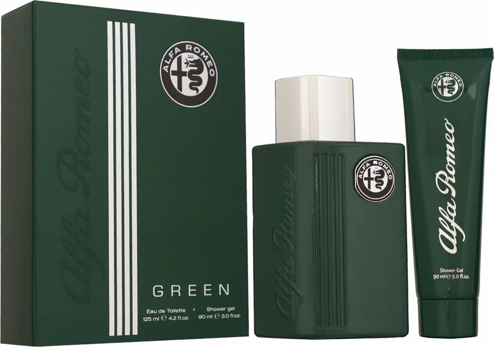 Set Eau de Toilette për meshkuj Alfa Romeo Green 125ml + xhel dushi 90ml