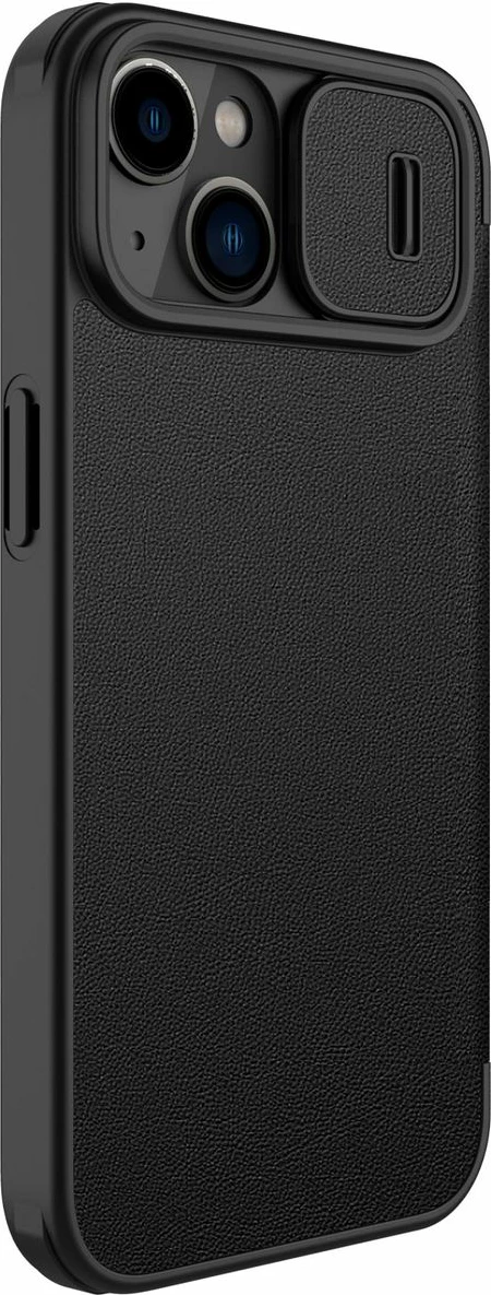 Mbështjellës Nillkin Qin Leather Pro Case për iPhone 14 Plus, me kapak dhe mbrojtje kamere, i zi
