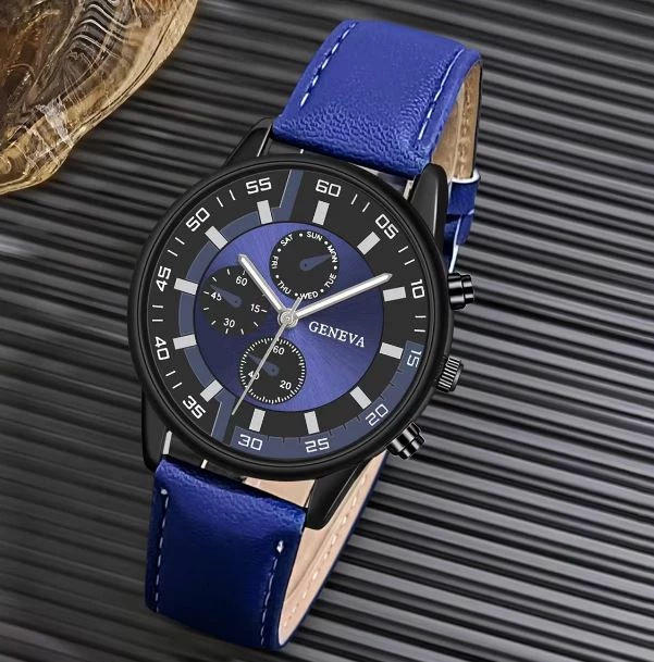 Orë dore Geneva OEGR30, me rrip të kaltër