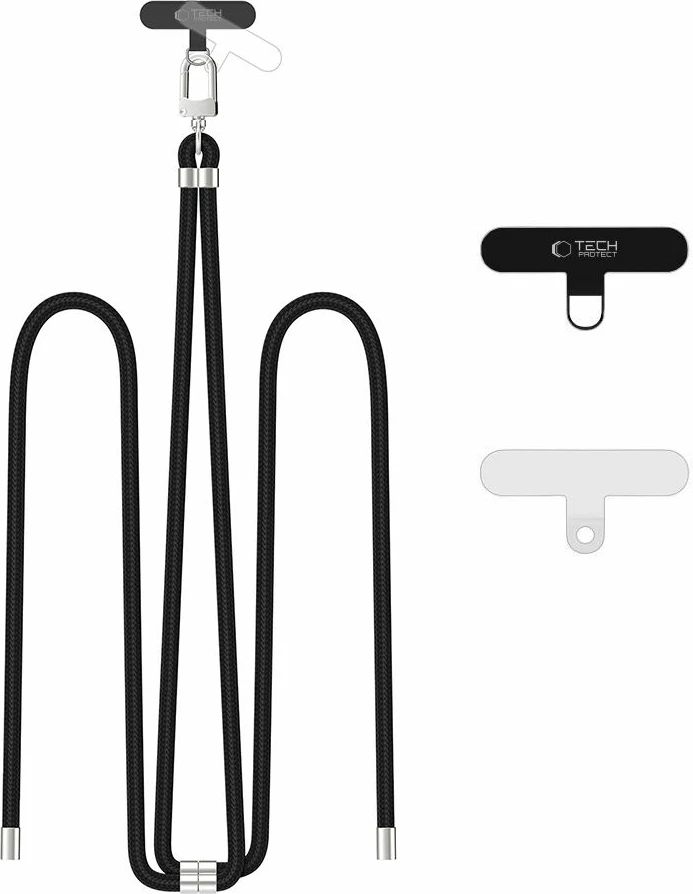 Rrip crossbody për celular Tech-Protect C7S, i zi, me 2 adapterë