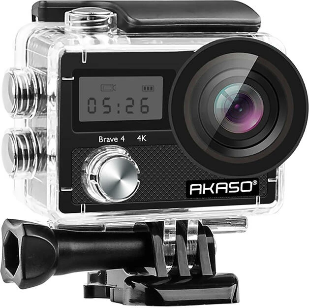 Kamerë sportive Akaso Brave 4, 4K, kënd 170°, 20MP, e zezë, set me aksesorë