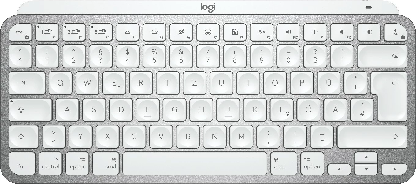 Tastierë Logitech MX Keys Mini për Mac, Mini, Wireless, Bluetooth, QWERTZ, LED, Gri