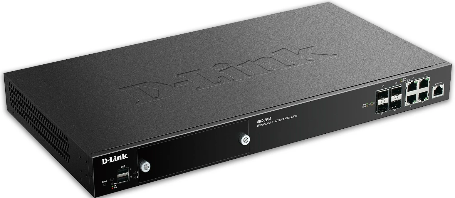 Kontrollues wireless D-Link DWC-2000, 4 porta LAN, menaxhim deri 64 AP, e zezë