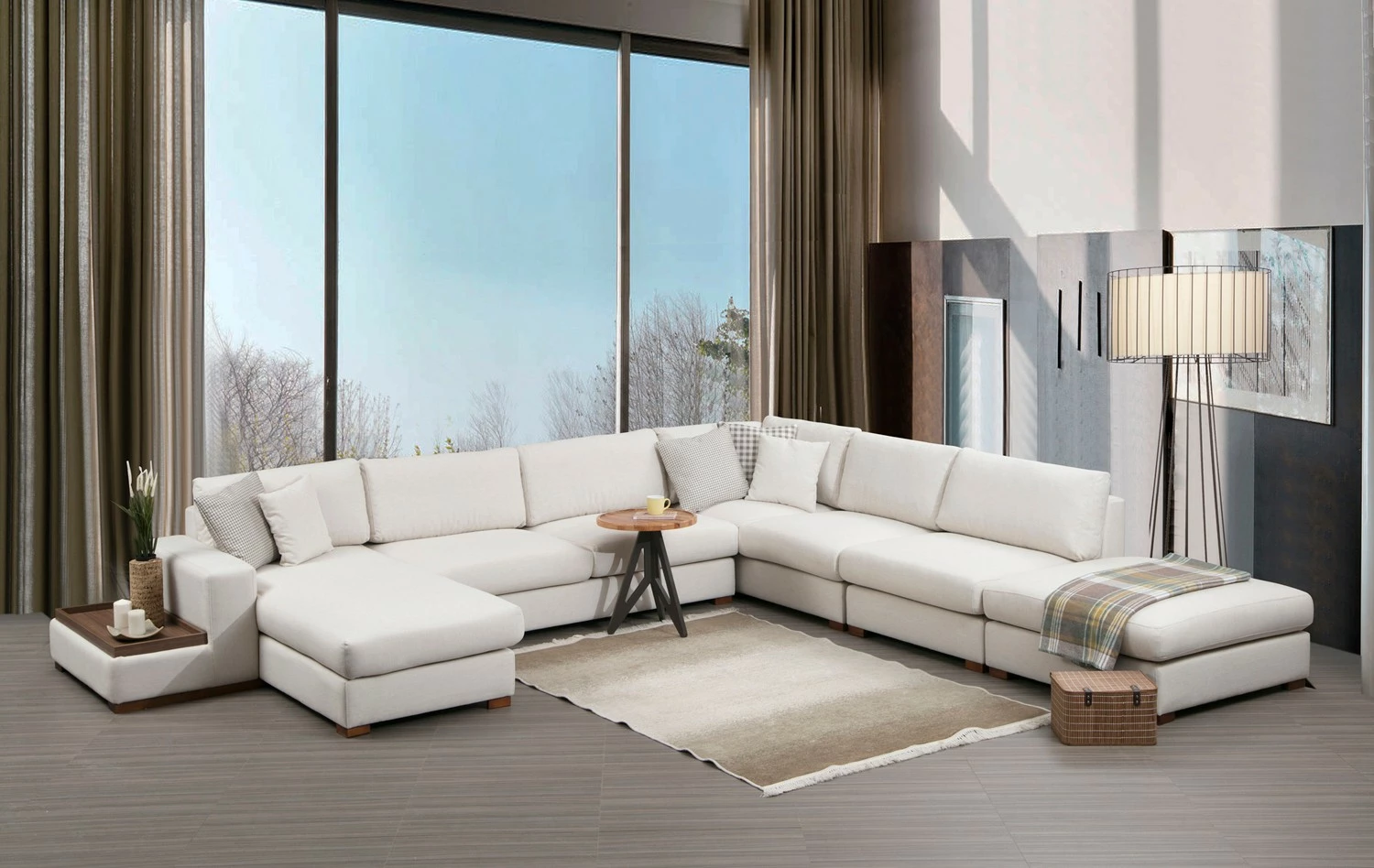 Këndore Atelier del Sofa, Loop 11, ngjyrë bezhë, set