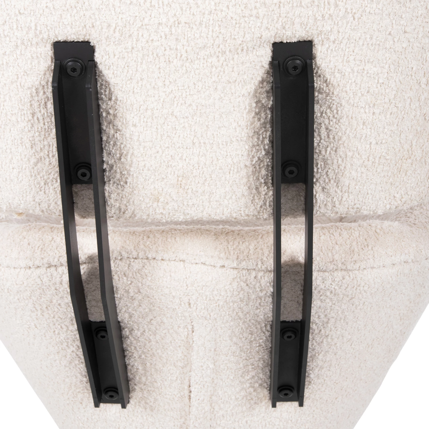 Karrige rrotulluese BRYLL FH9597.06, ngjyrë ecru boucle, bazë metalike e zezë, 86x90x97H cm