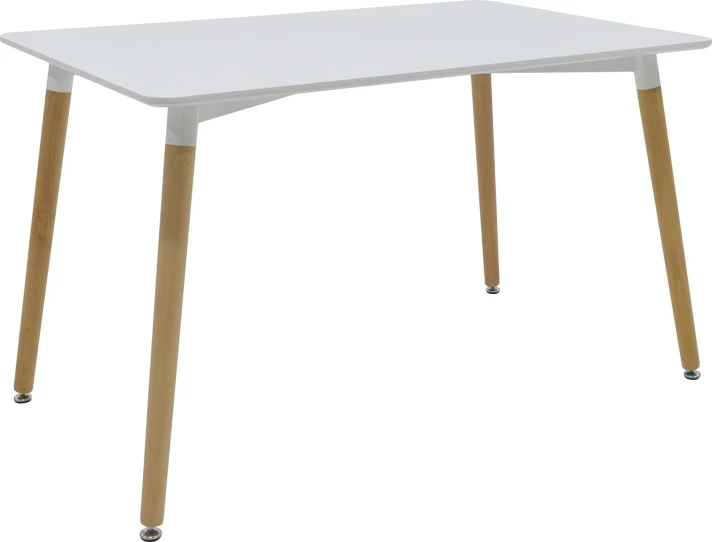 Tavolinë me karrige Natali-Noor, set 5 copë, MDF e bardhë, karrige me material bezhë, 120x80x76cm