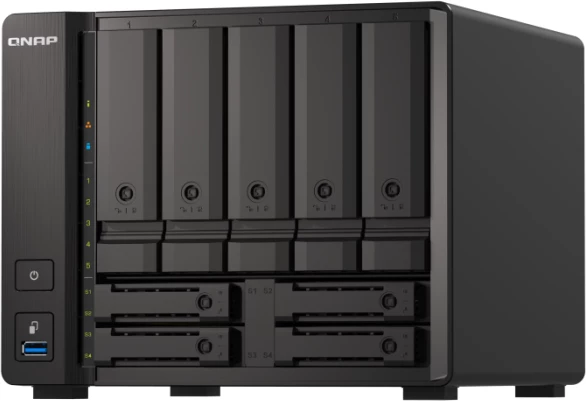 Server NAS QNAP TS-H973AX-8G, 8GB RAM, 9-bay, 1x 10GbE + 2x 2.5GbE, i zi