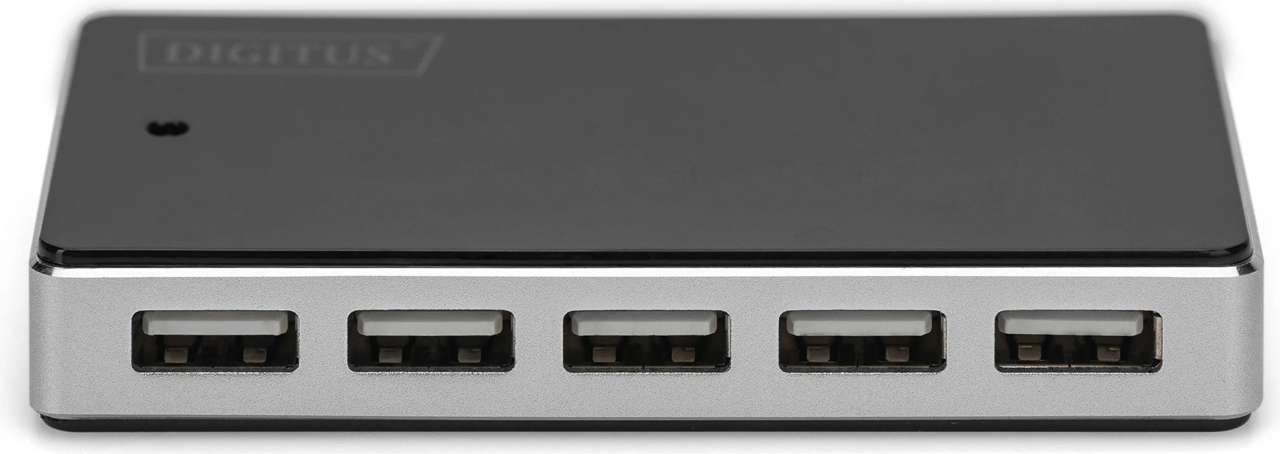 Hub USB Digitus, 10-Port, USB 2.0, 480 Mbit/s, Ngjyrë e zezë, Argjendtë