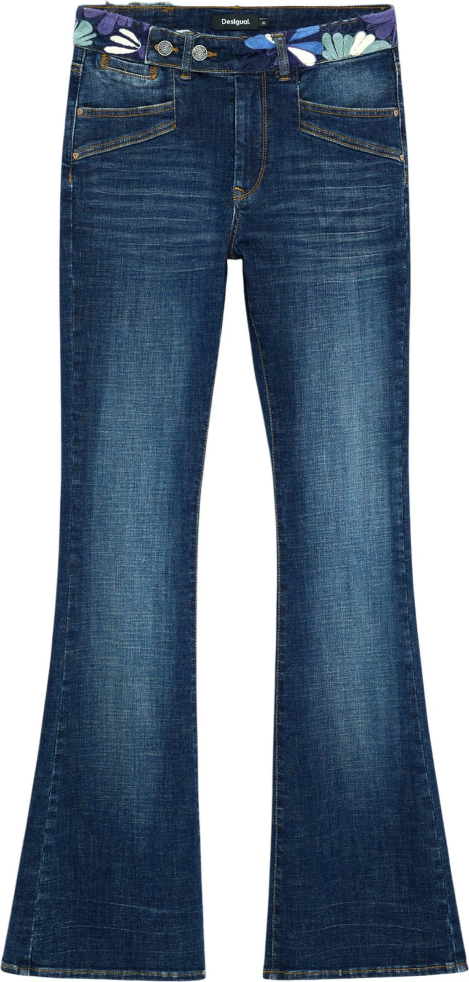 Pantallona xhins për femra Desigual DENIM_HIPBEL 26WWDD21, të kaltra [Madhësia: S]