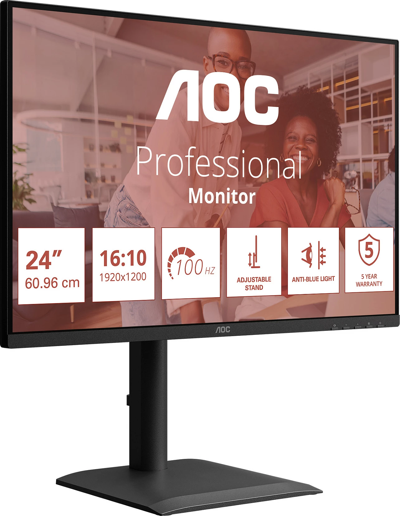 Monitor AOC X24E4U 24" WUXGA 100Hz, 1920x1200, USB Hub, Altoparlantë, i zi