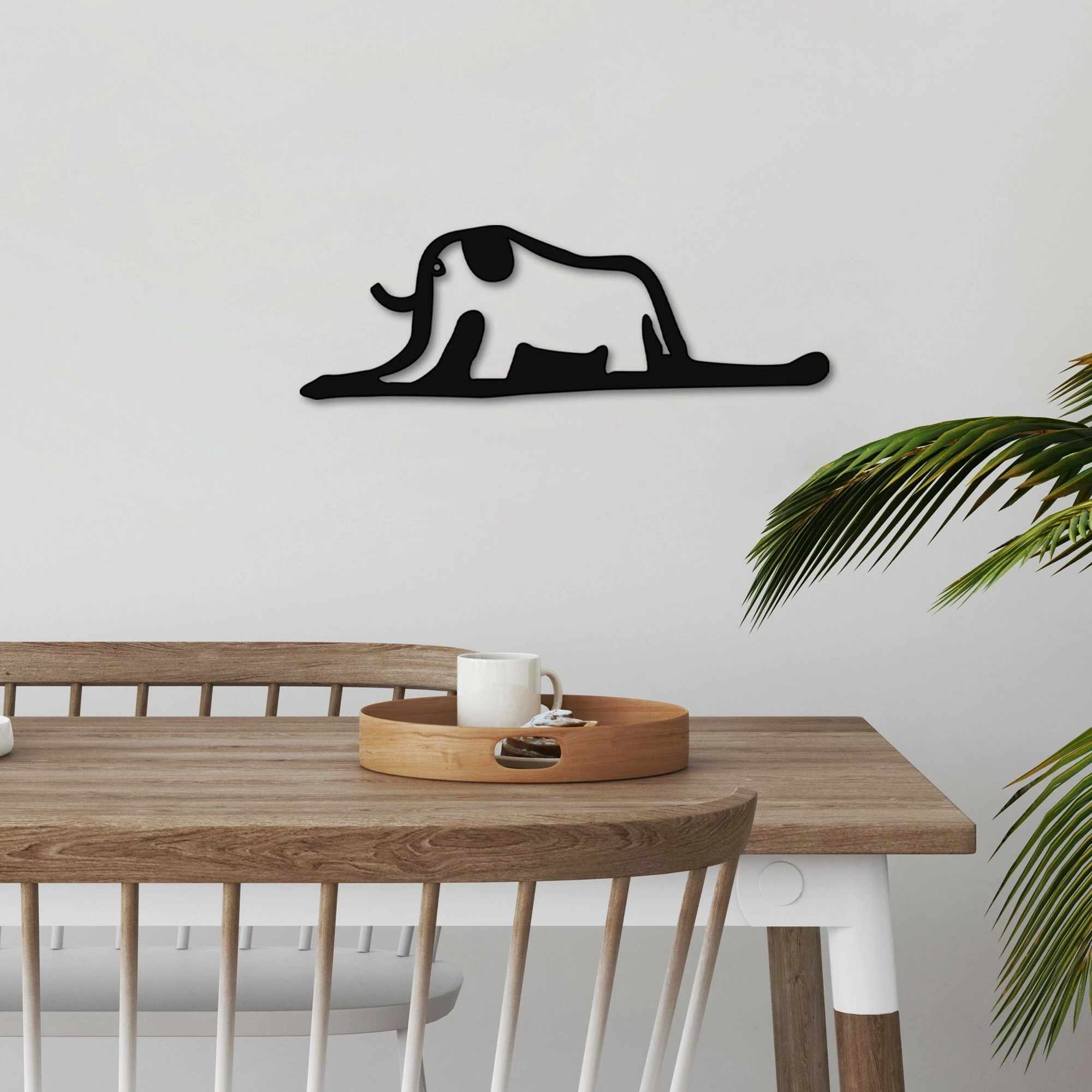 Aksesor dekorativ metalik për mur, elefant, Wallity, 63x21cm