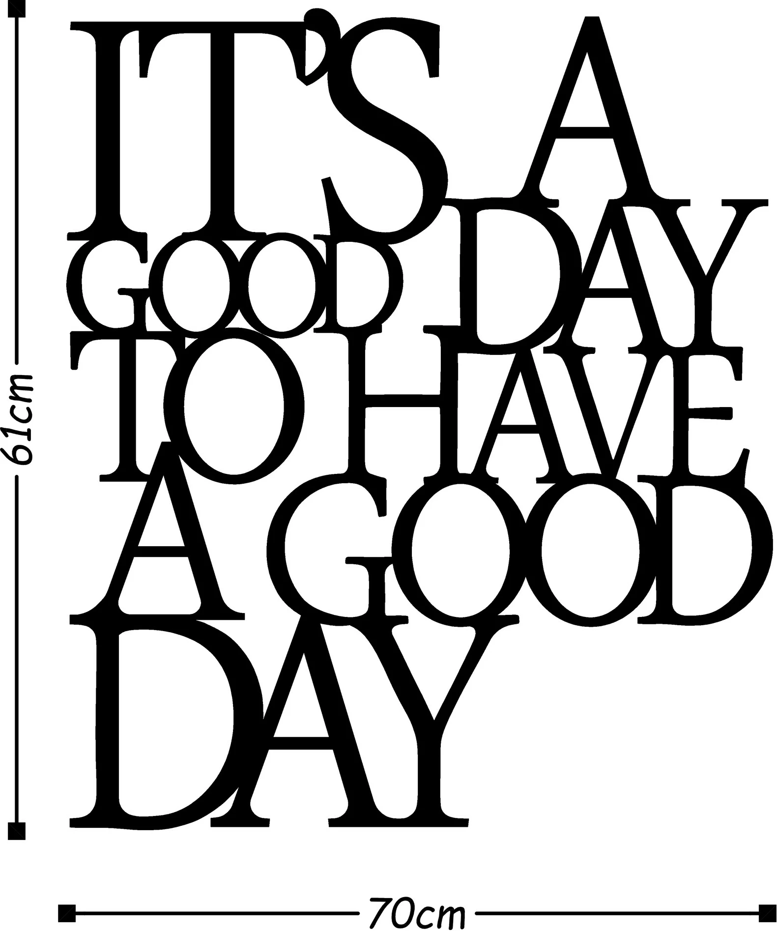 Aksesor dekorativ metalik për mur Wallity, It's A Good - i zi