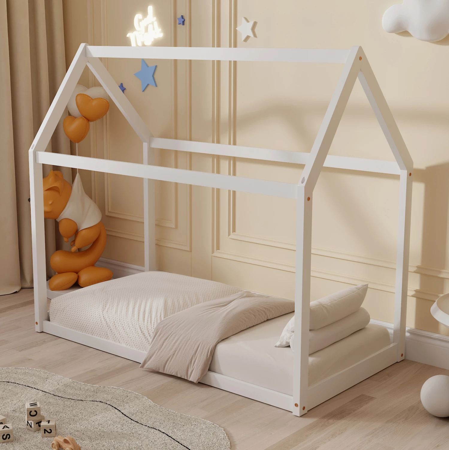 Krevat për fëmijë PEPE FH678.03 t.MONTESSORI DRU PISHË E BARDHË 140x70cm 6