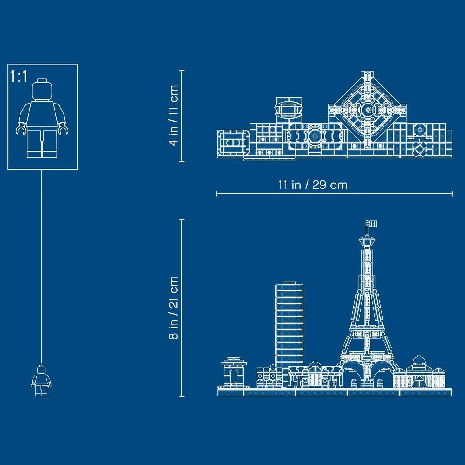 Set ndërtimi LEGO Architecture Paris Skyline 21044, 649 copë, shumëngjyrësh