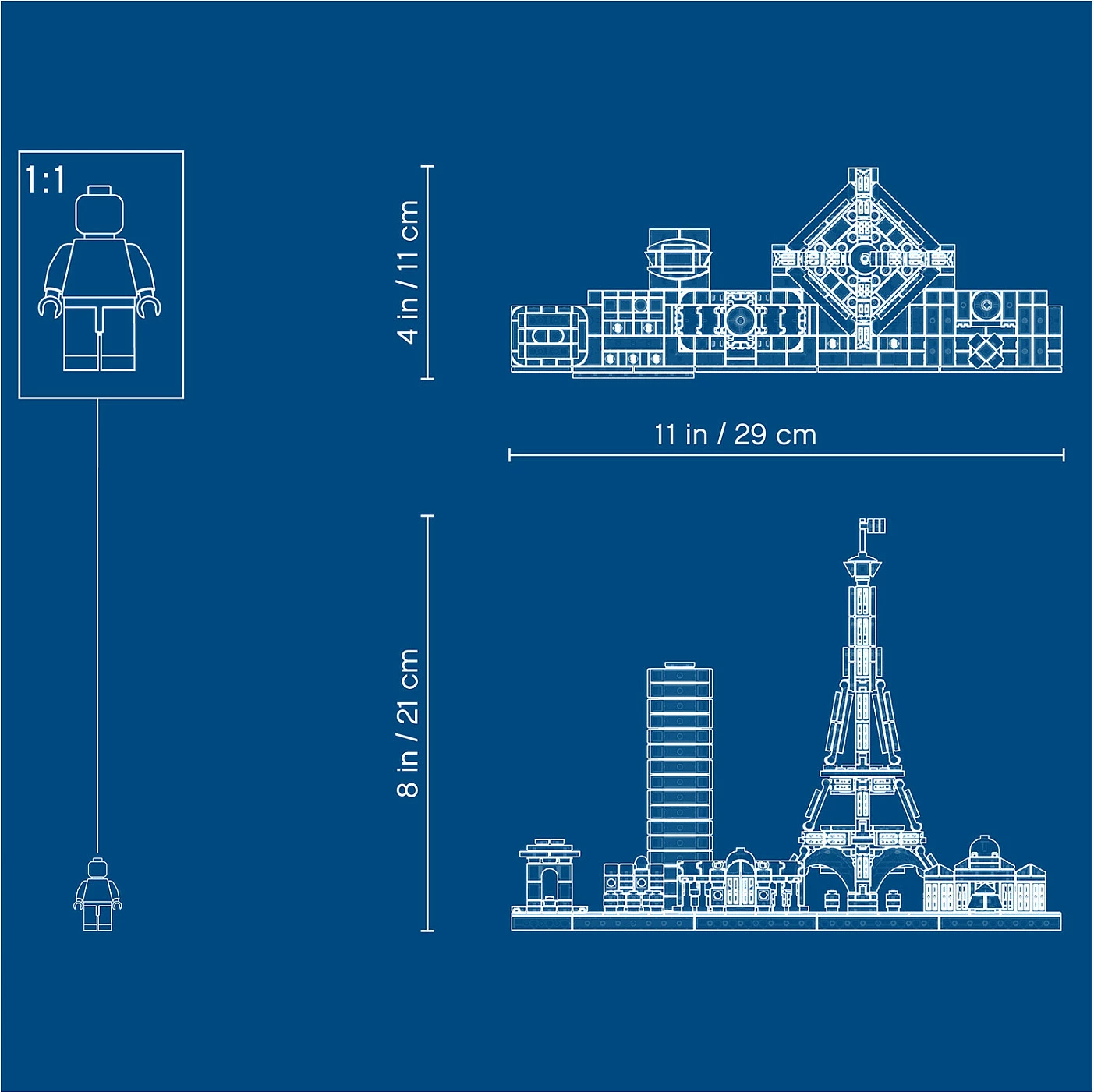 Set ndërtimi LEGO Architecture Paris Skyline 21044, 649 copë, shumëngjyrësh