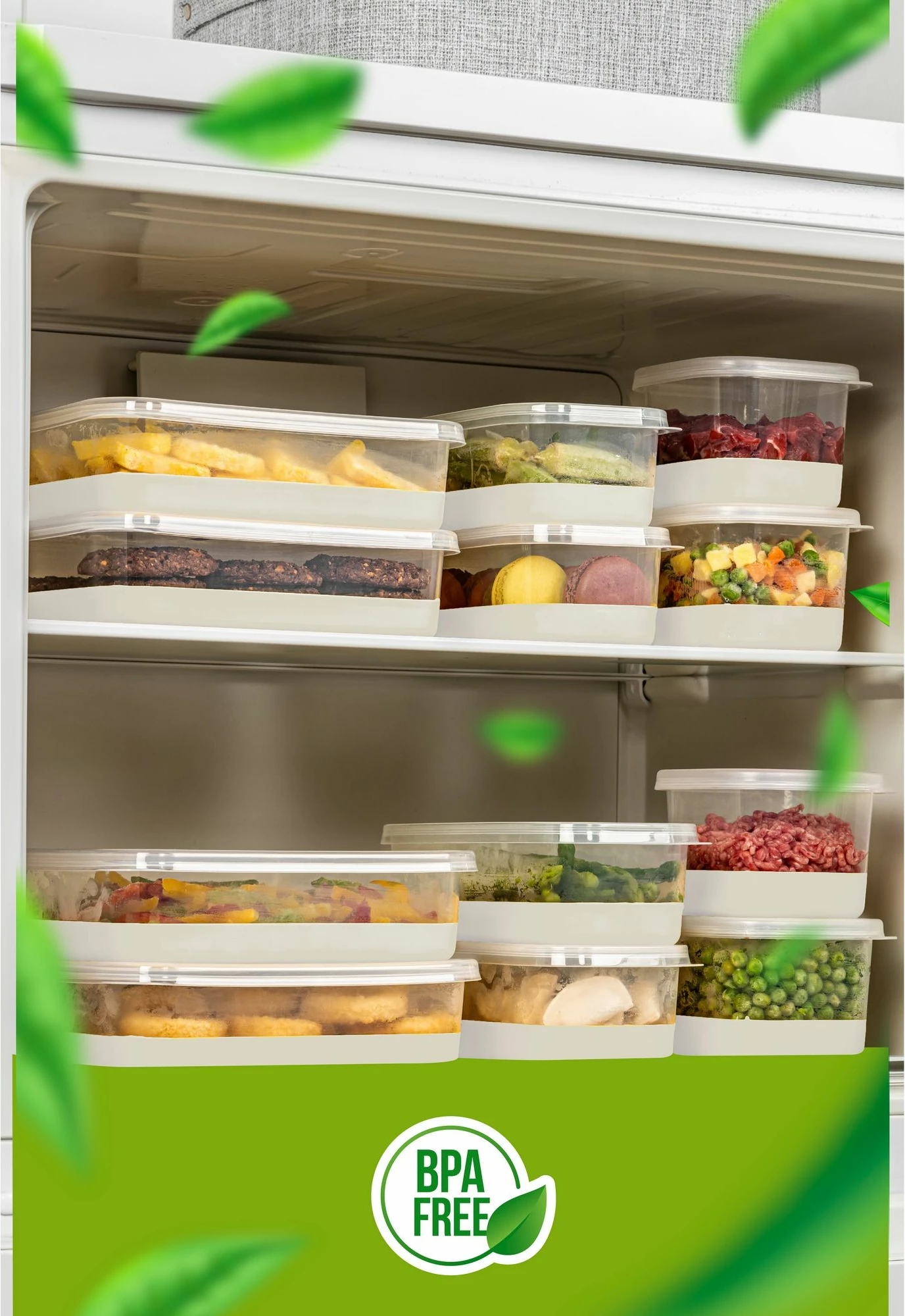 Set organizues për frigorifer (4 copë), Hermia, 4A, ngjyrë gri