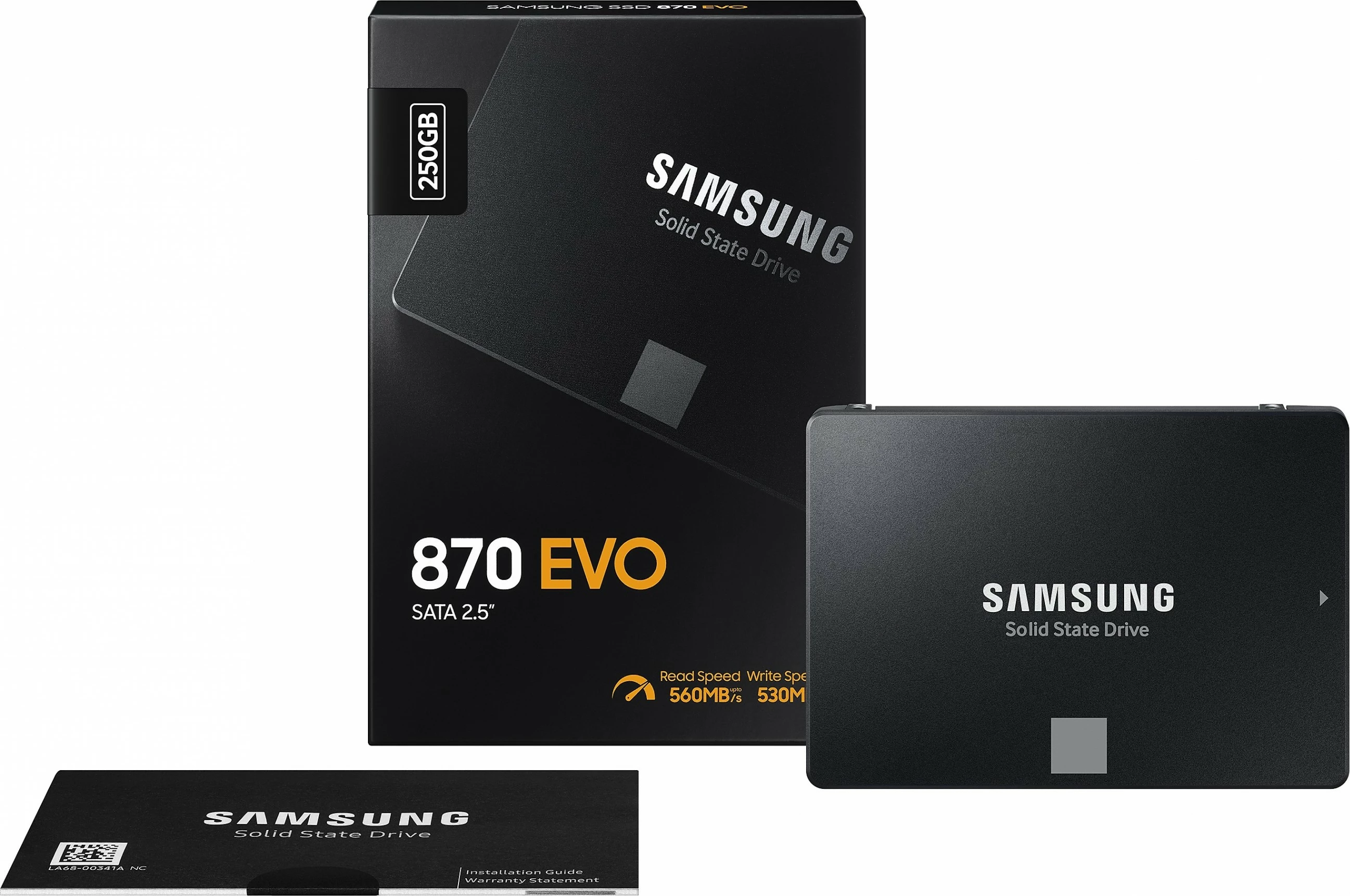 SSD Samsung 870 EVO, 250 GB, 2.5", 560 MB/s, 6 Gbit/s, e zezë