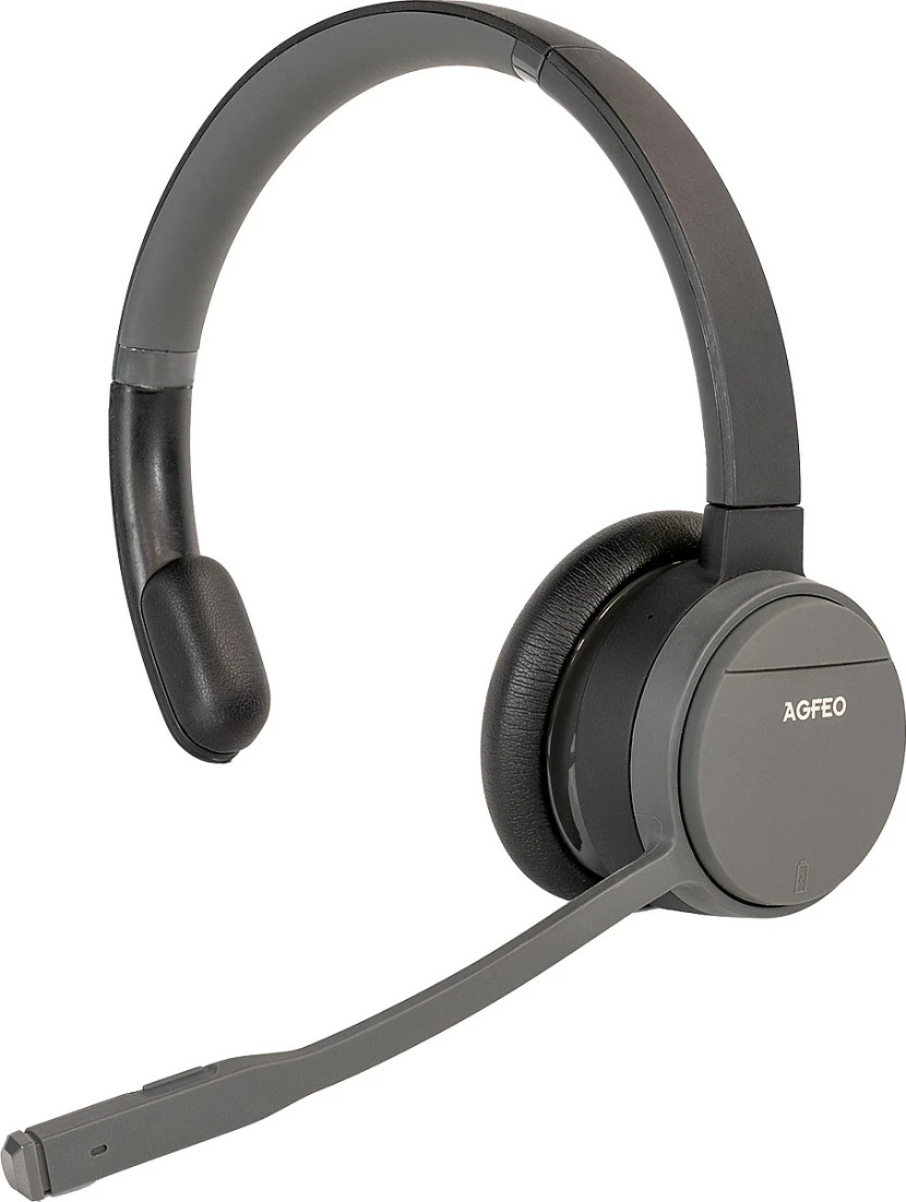 Kufje AGFEO Infinity Mono, wireless, Bluetooth 4.2, monaurale, për zyrë/call center, të zeza