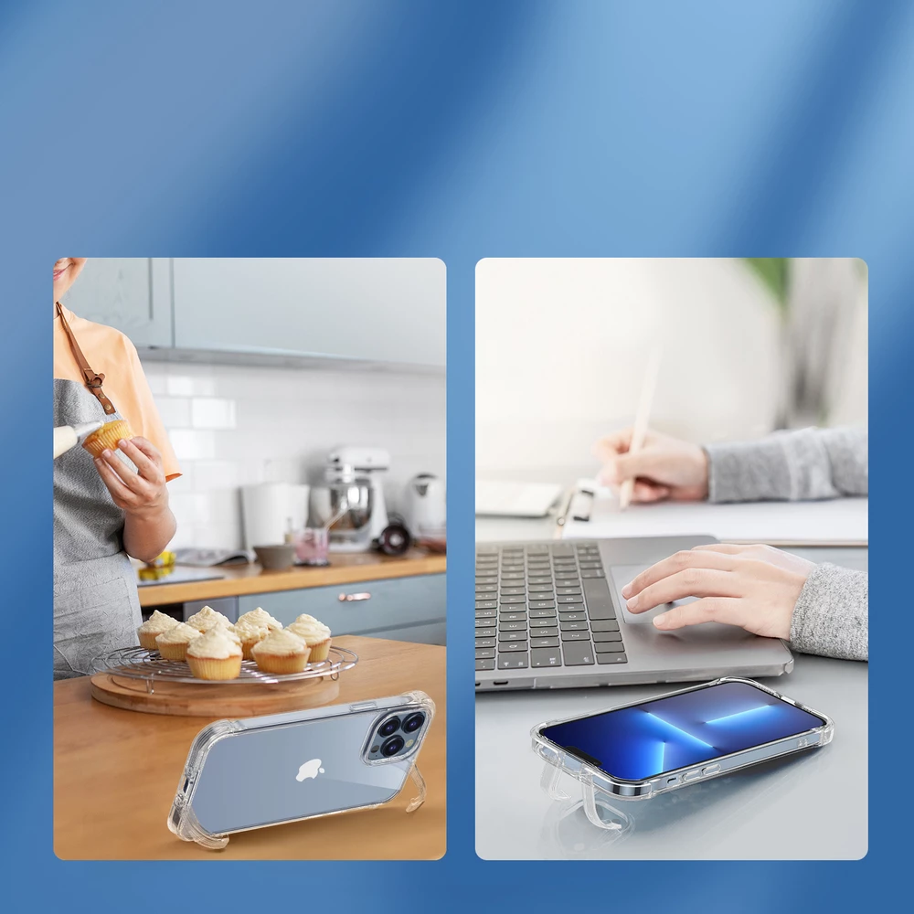 Mbështjellës Joyroom Defender Series JR-14H1 për iPhone 14, me mbajtëse, Transparent