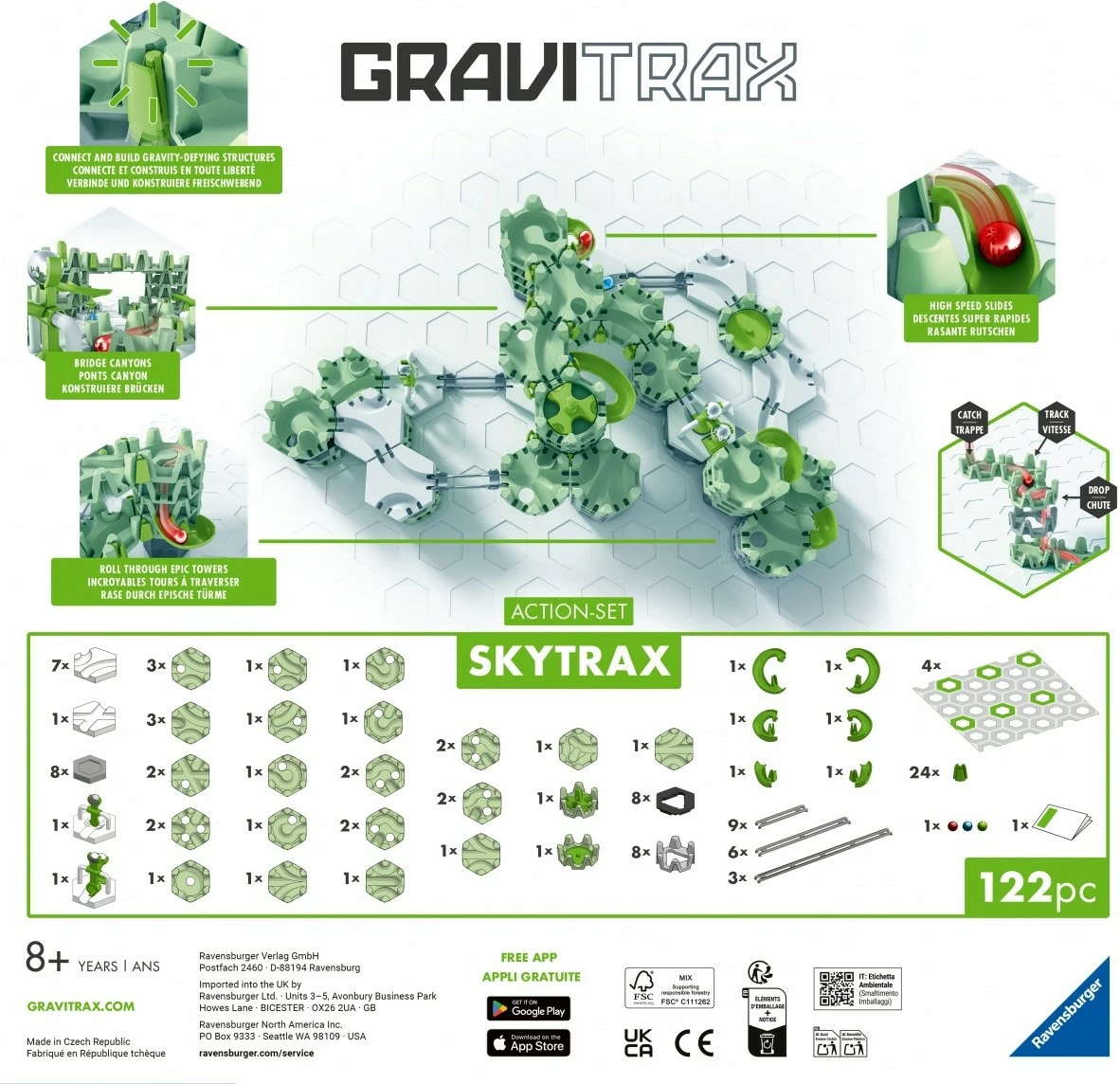 Set ndërtimi Gravitrax Skytrax M Starter, Ravensburger, 122 pjesë