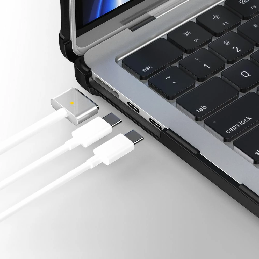Mbështjellës Tech-Protect SmartShell Pro për MacBook Air 13" M2/M3/M4, i tejdukshëm dhe i zi