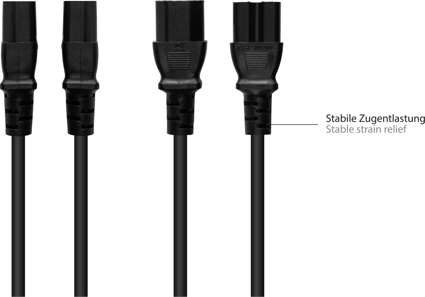 Kabllo rryme GoodConnections P0150-S050, 5m, CEE 7/7 (E+F) në C15, 10A 250V, e zezë