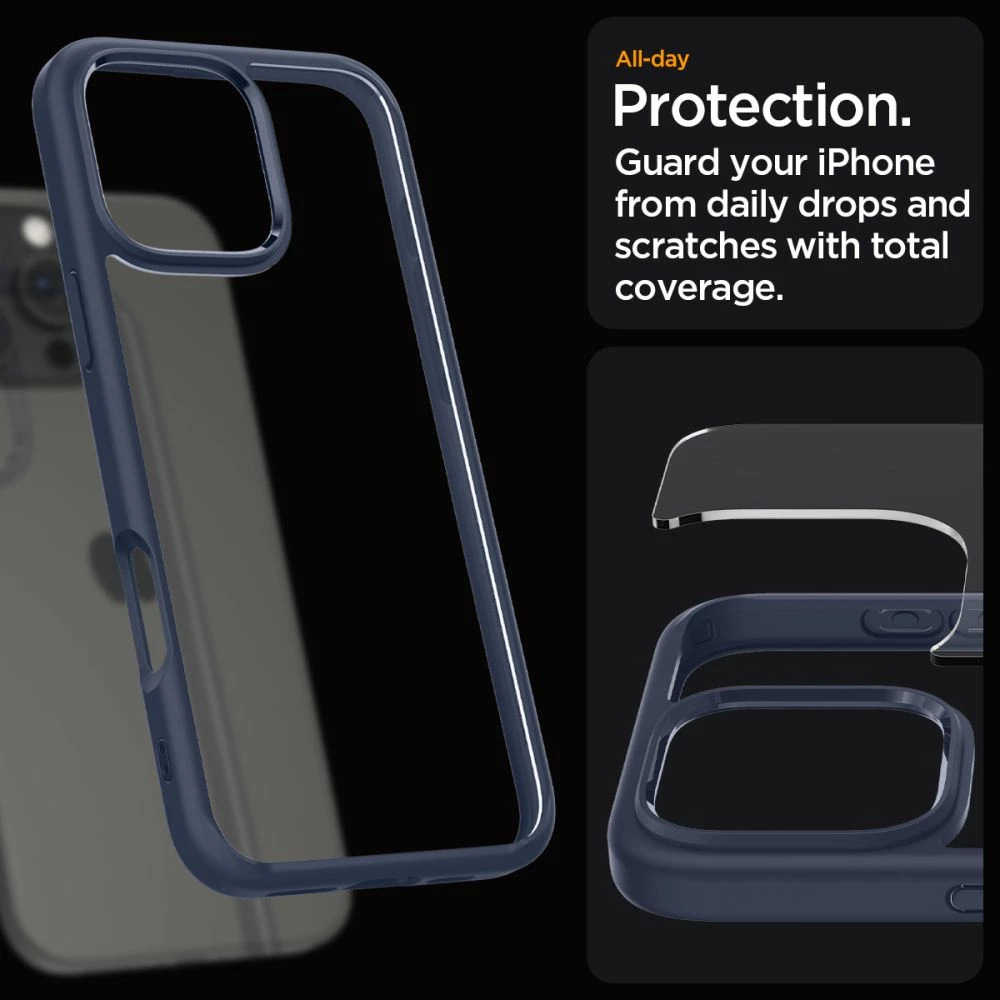 Mbështjellës Spigen Ultra Hybrid për iPhone 16 Pro Max, TPU/PC, MIL-STD 810G, Blu, 1 copë