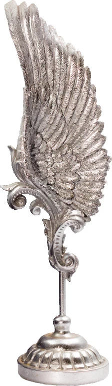 Dekor VOLE pendë, polirezine, ngjyrë argjendi antike, 15x11x46cm