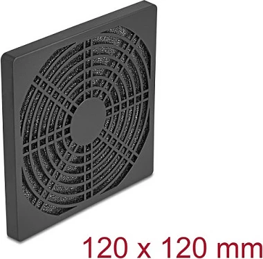 Grilë me filtër ventilatori DeLOCK 67313, 120mm (120x120mm), e zezë