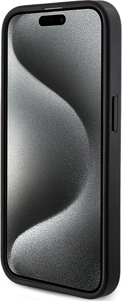 Mbështjellës Guess 4G Collection Leather Metal Logo MagSafe për iPhone 14 Pro Max, e zezë